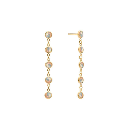 Newport Opal Earrings in 14k Gold (October)