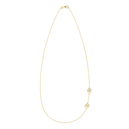 2 Letter Necklace in 14k Gold (Double Spacing)