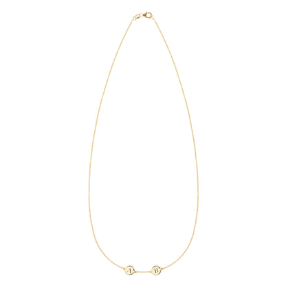 2 Letter Necklace in 14k Gold (Single Spacing)