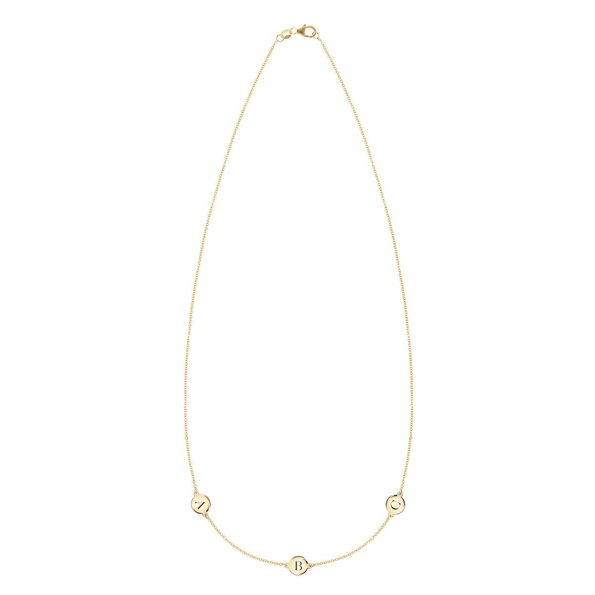 3 Letter Necklace in 14k Gold (Double Spacing)