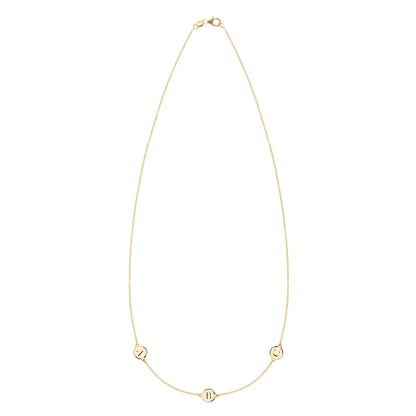 3 Letter Necklace in 14k Gold (Double Spacing)