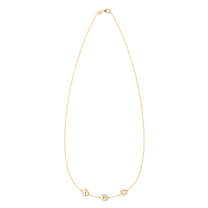 3 Letter Necklace in 14k Gold (Single Spacing)