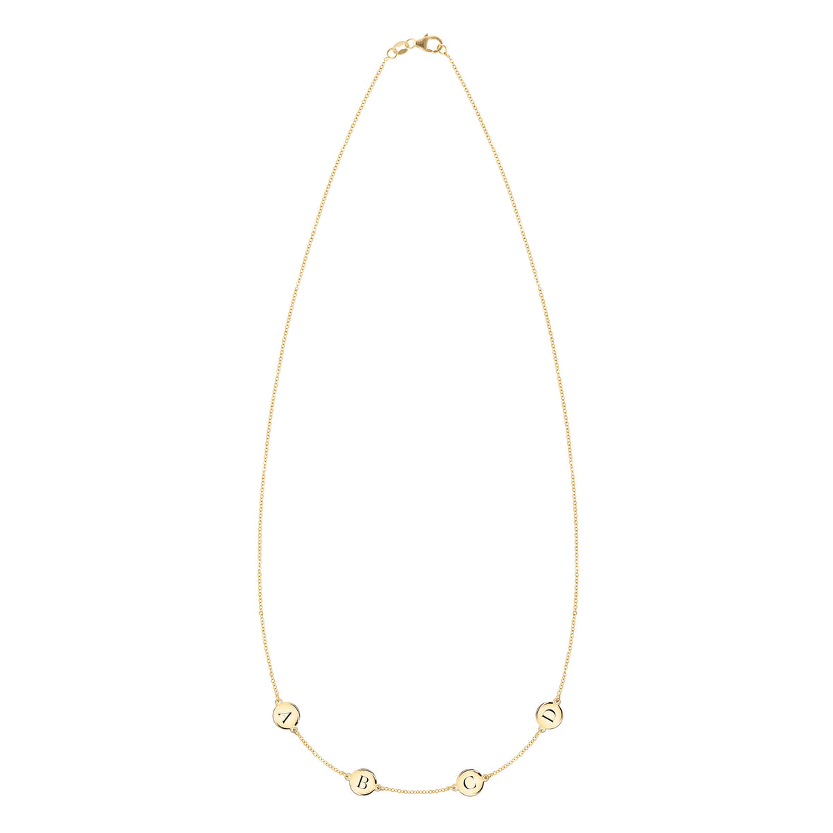 4 Letter Necklace in 14k Gold (Double Spacing)