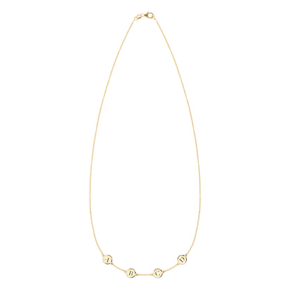 4 Letter Necklace in 14k Gold (Single Spacing)