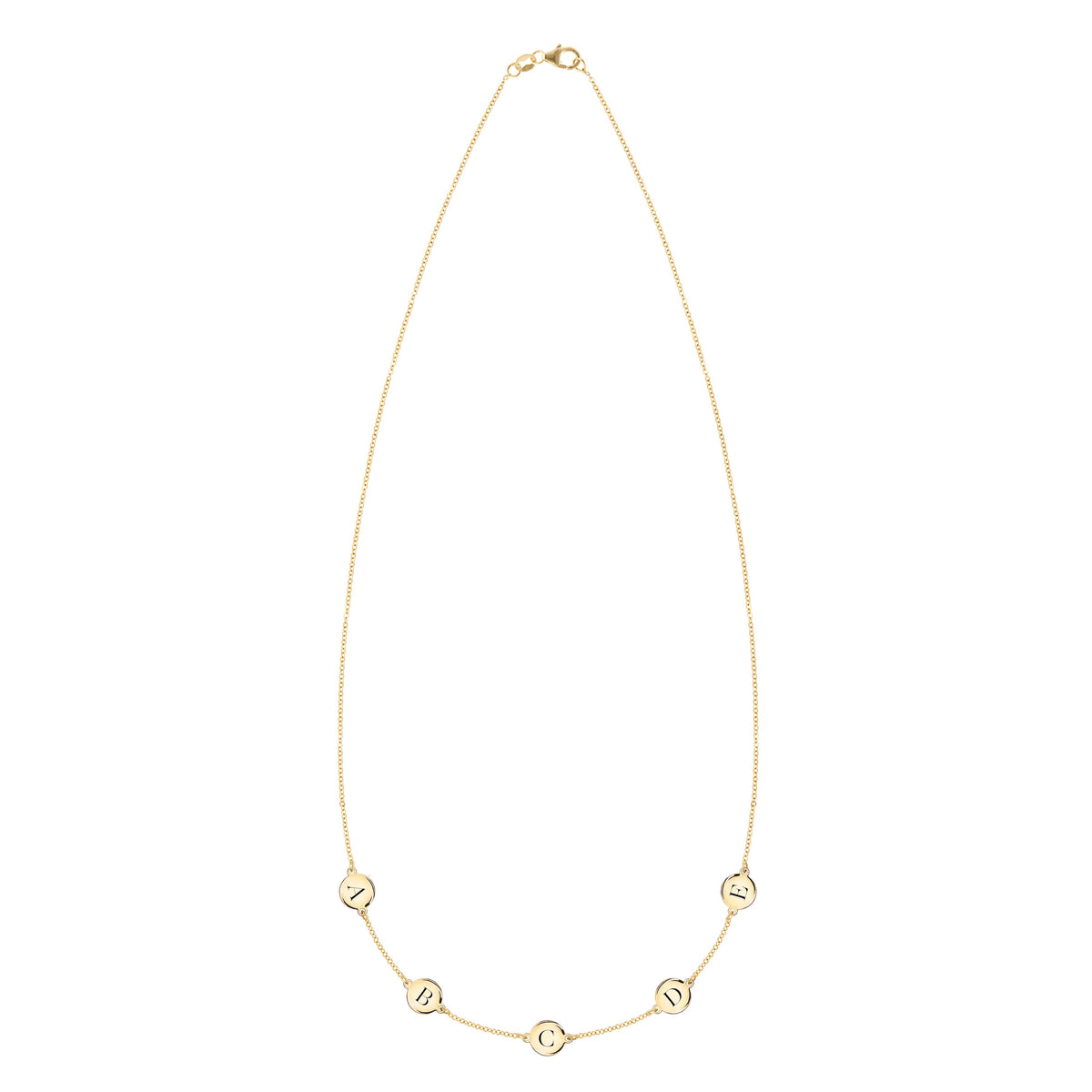 5 Letter Necklace in 14k Gold (Double Spacing)