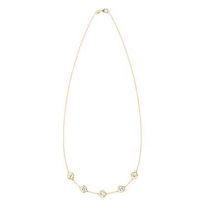 5 Letter Necklace in 14k Gold (Single Spacing)