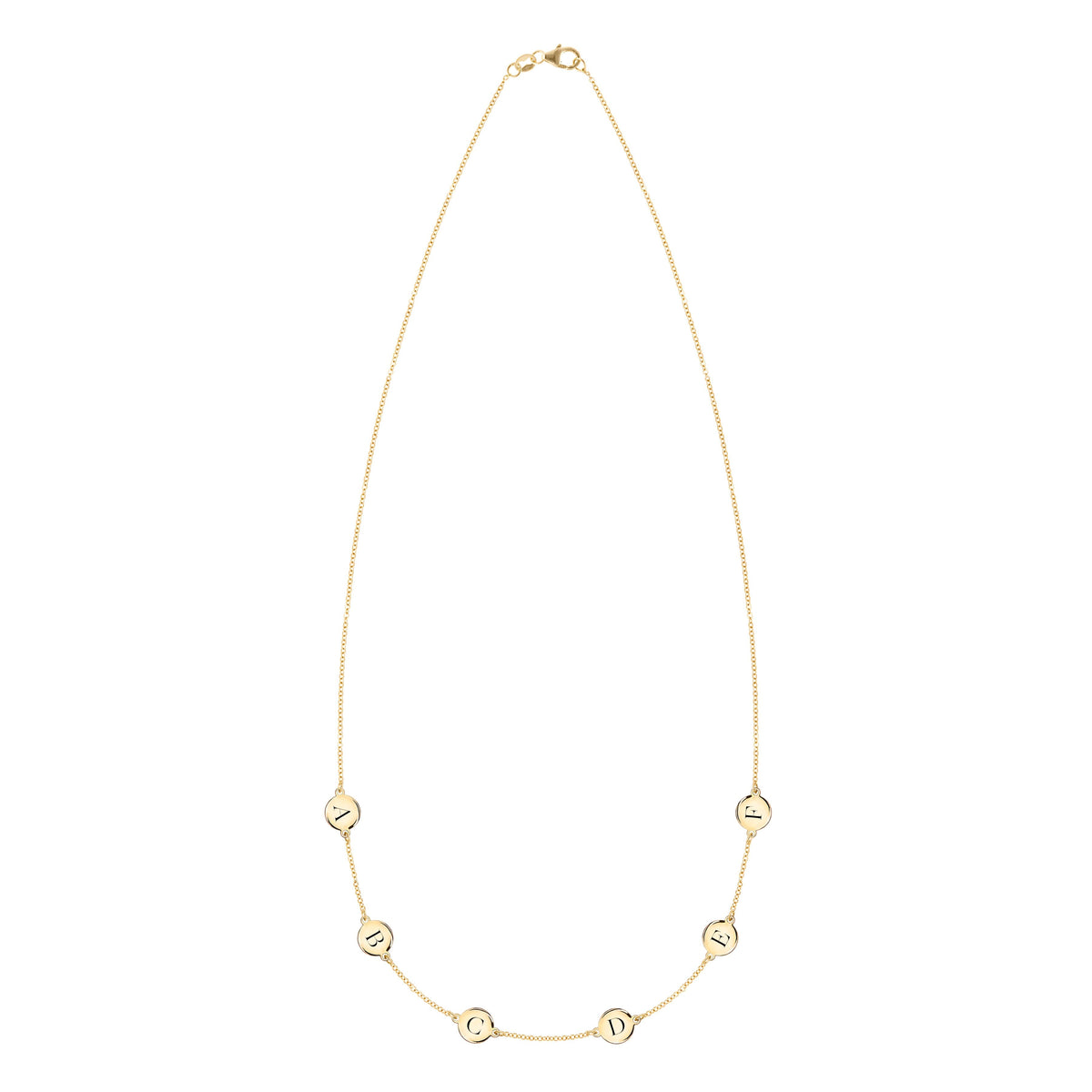 6 Letter Necklace in 14k Gold (Double Spacing)