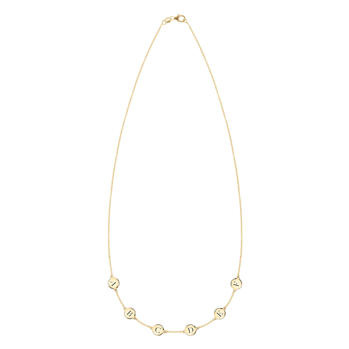 6 Letter Necklace in 14k Gold (Single Spacing)