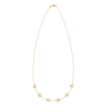 6 Letter Necklace in 14k Gold (Single Spacing)