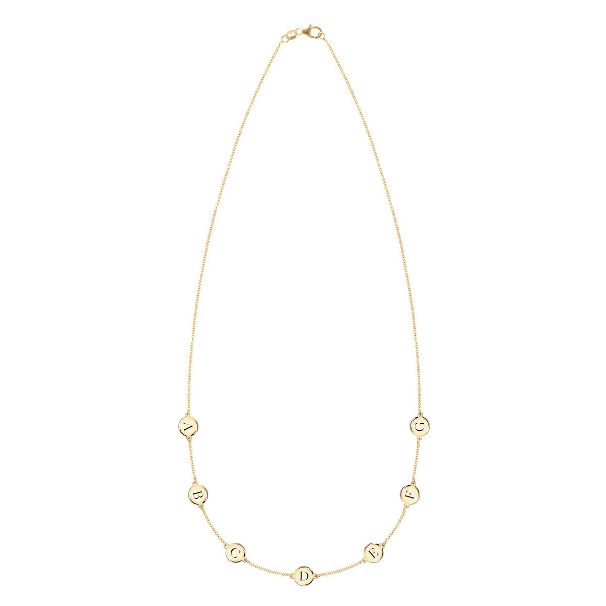 7 Letter Necklace in 14k Gold (Double Spacing)