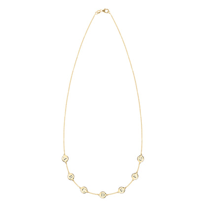 7 Letter Necklace in 14k Gold (Single Spacing)