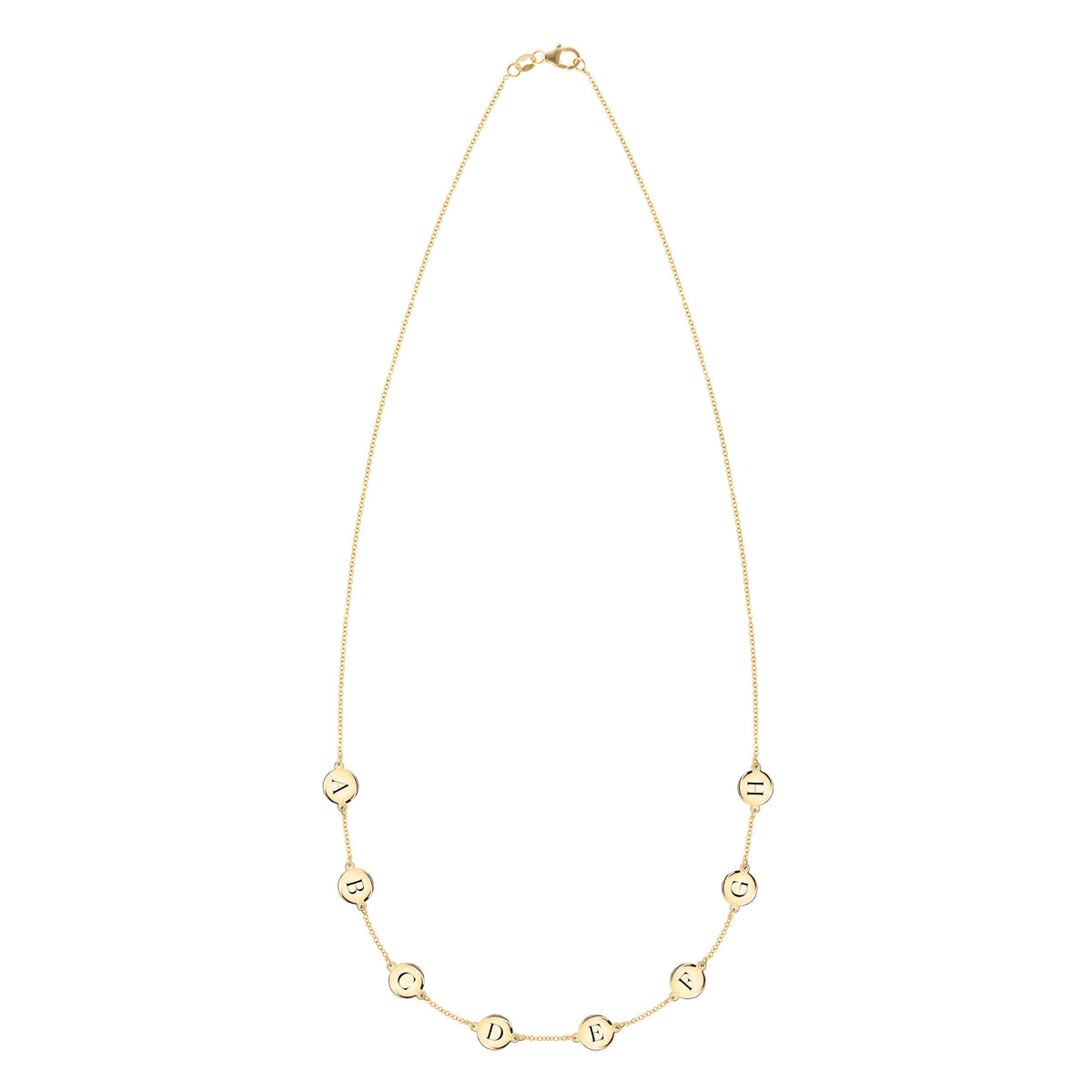 8 Letter Necklace in 14k Gold (Single Spacing)