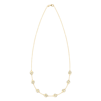 8 Letter Necklace in 14k Gold (Single Spacing)