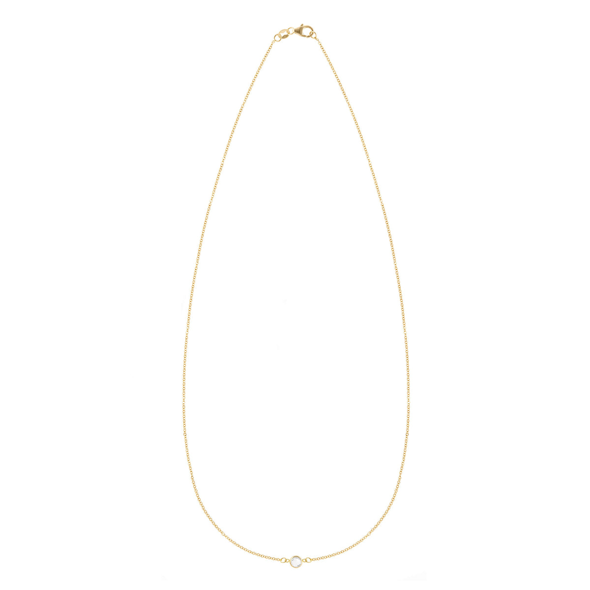 Petite 1 Birthstone Necklace in 14k Gold