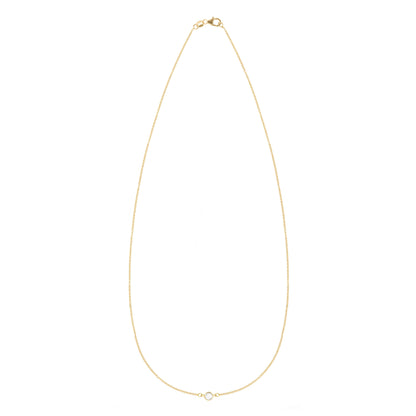 Petite 1 Birthstone Necklace in 14k Gold