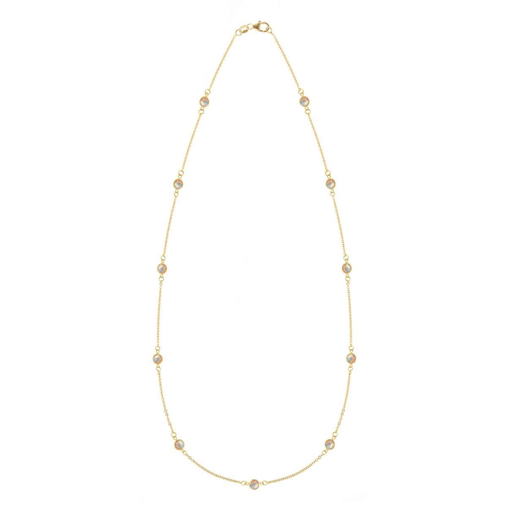 Bayberry 11 Opal Necklace in 14k Gold (October)