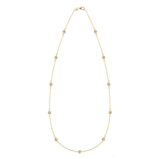 Bayberry 11 Opal Necklace in 14k Gold (October)