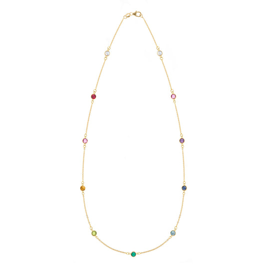 Rainbow Bayberry Necklace in 14k Gold