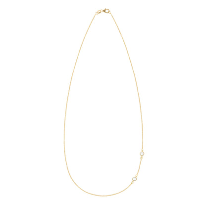 Petite 2 Birthstone Necklace in 14k Gold