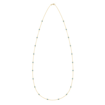 Bayberry Nantucket Blue Topaz Long Necklace in 14k Gold (December)