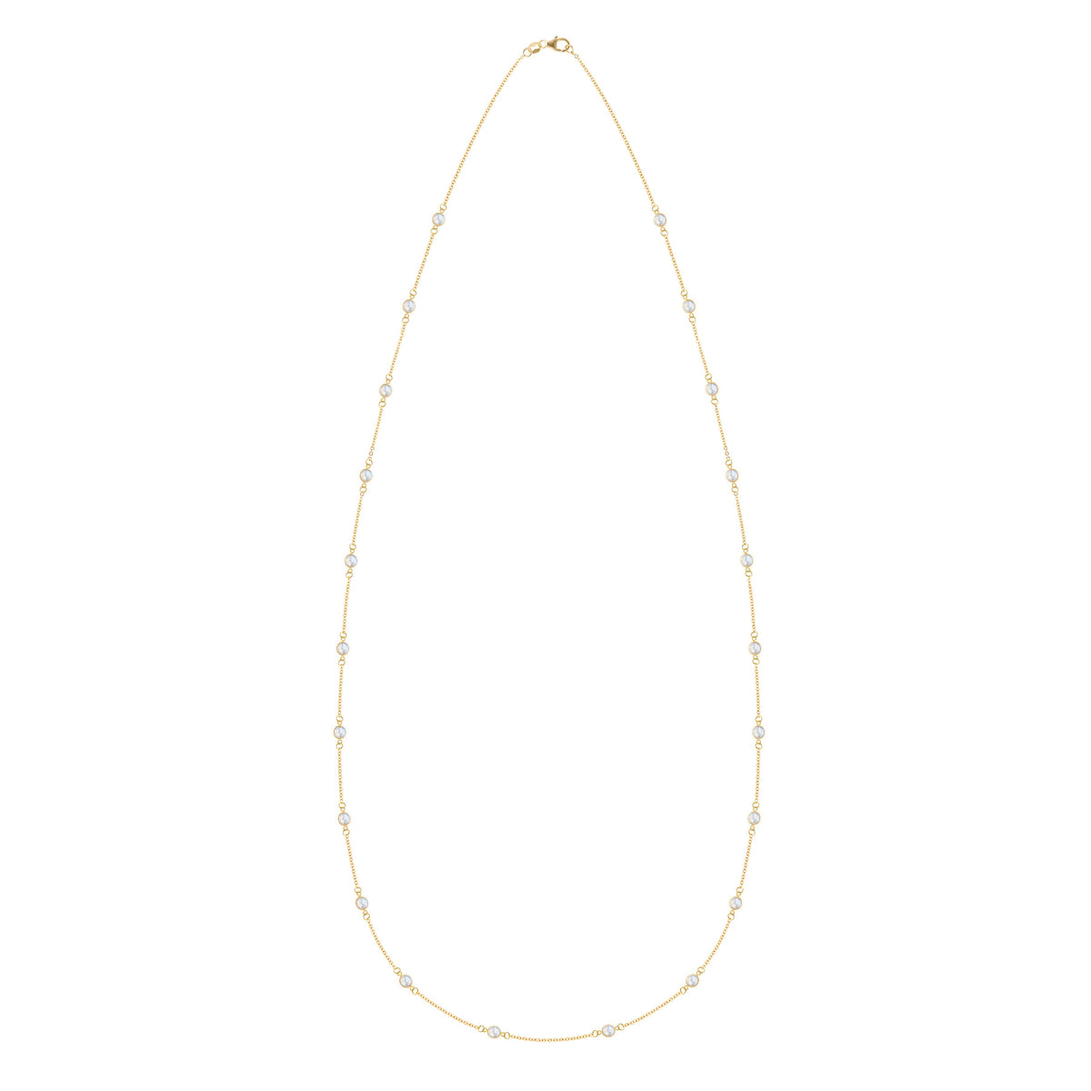 Bayberry Moonstone Long Necklace in 14k Gold (June)