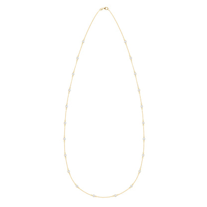 Bayberry Moonstone Long Necklace in 14k Gold (June)