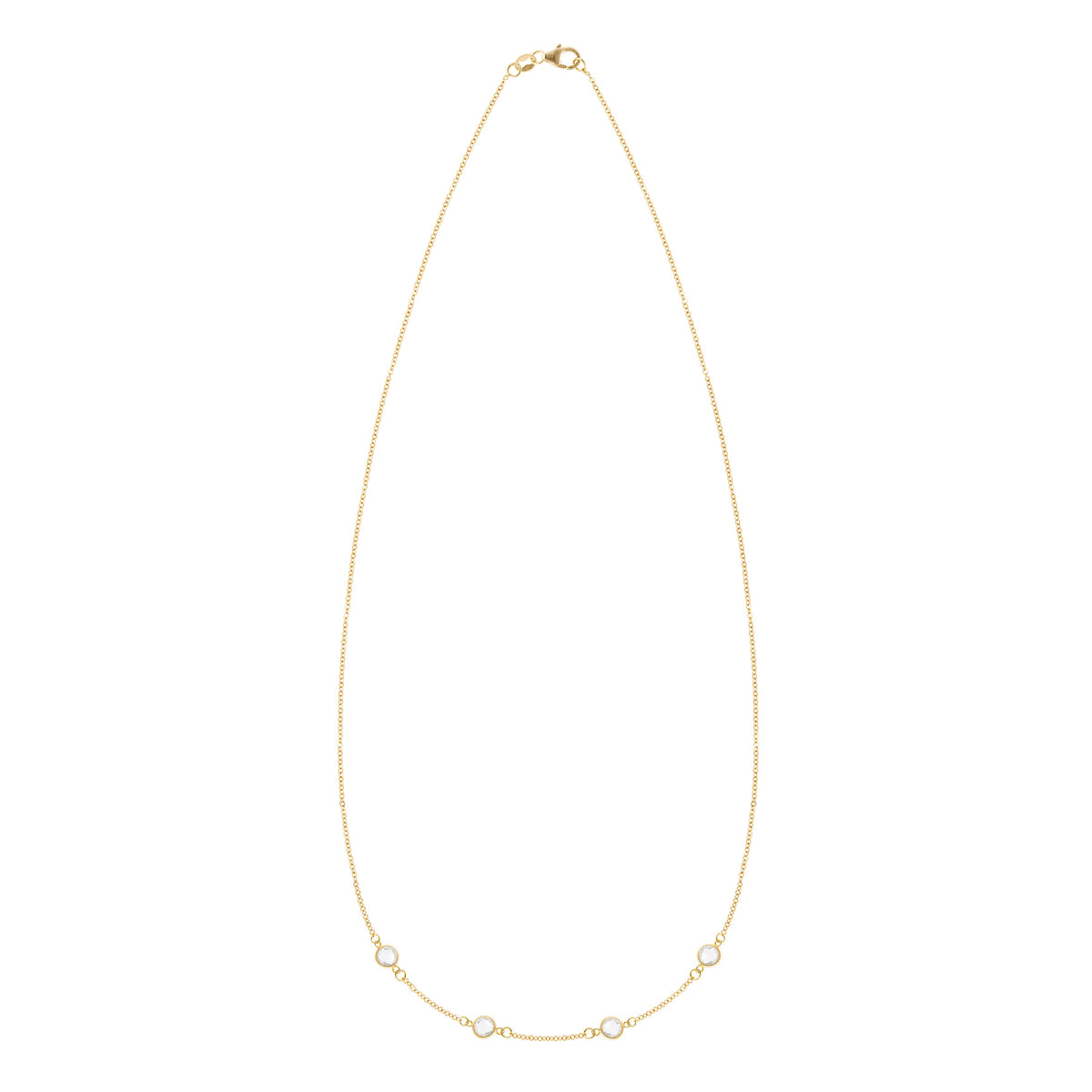 Petite 4 Birthstone Necklace in 14k Gold