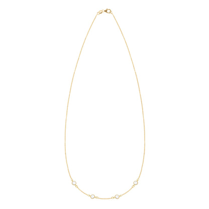 Petite 4 Birthstone Necklace in 14k Gold