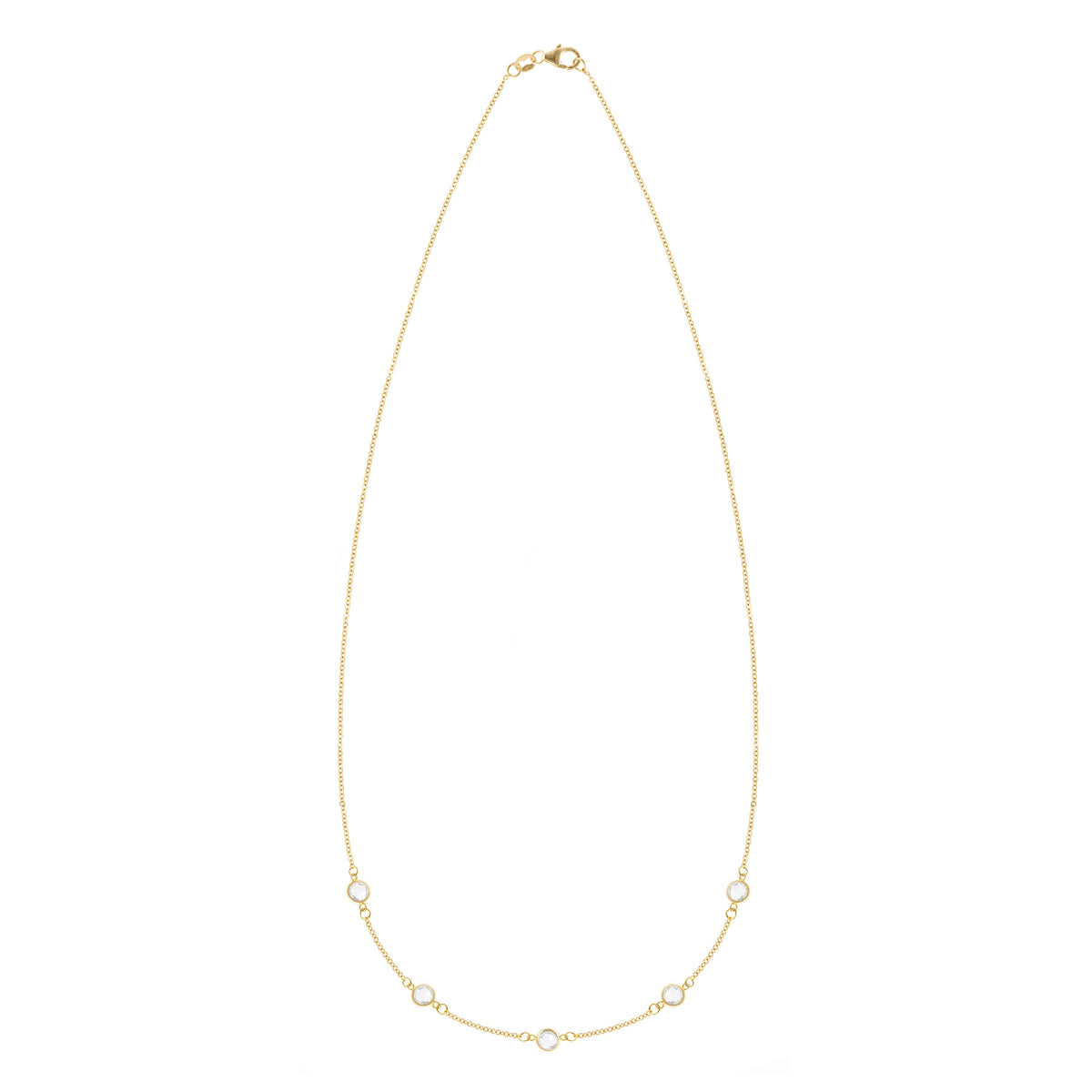 Petite 5 Birthstone Necklace in 14k Gold