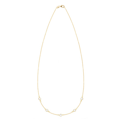 Petite 5 Birthstone Necklace in 14k Gold
