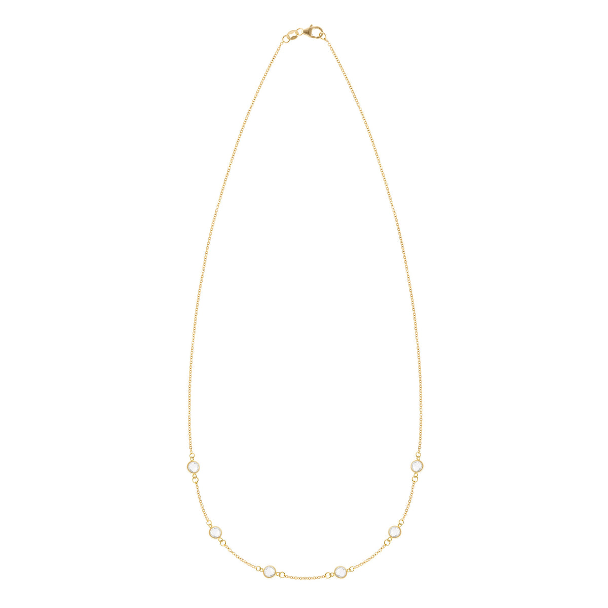 Petite 6 Birthstone Necklace in 14k Gold