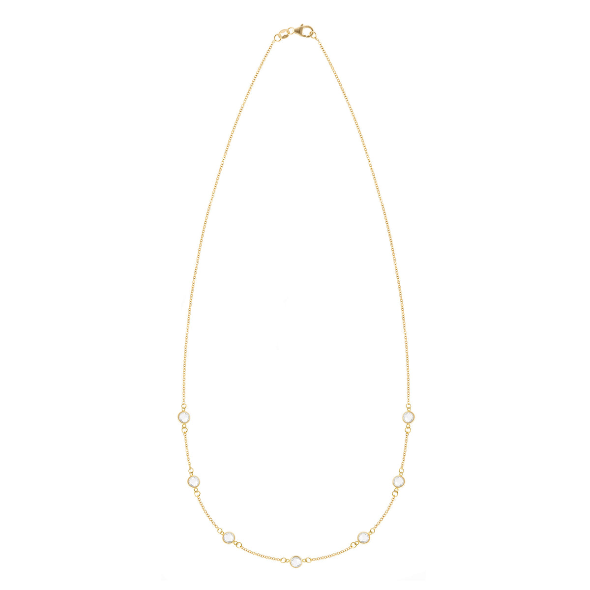 Petite 7 Birthstone Necklace in 14k Gold