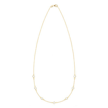 Petite 7 Birthstone Necklace in 14k Gold
