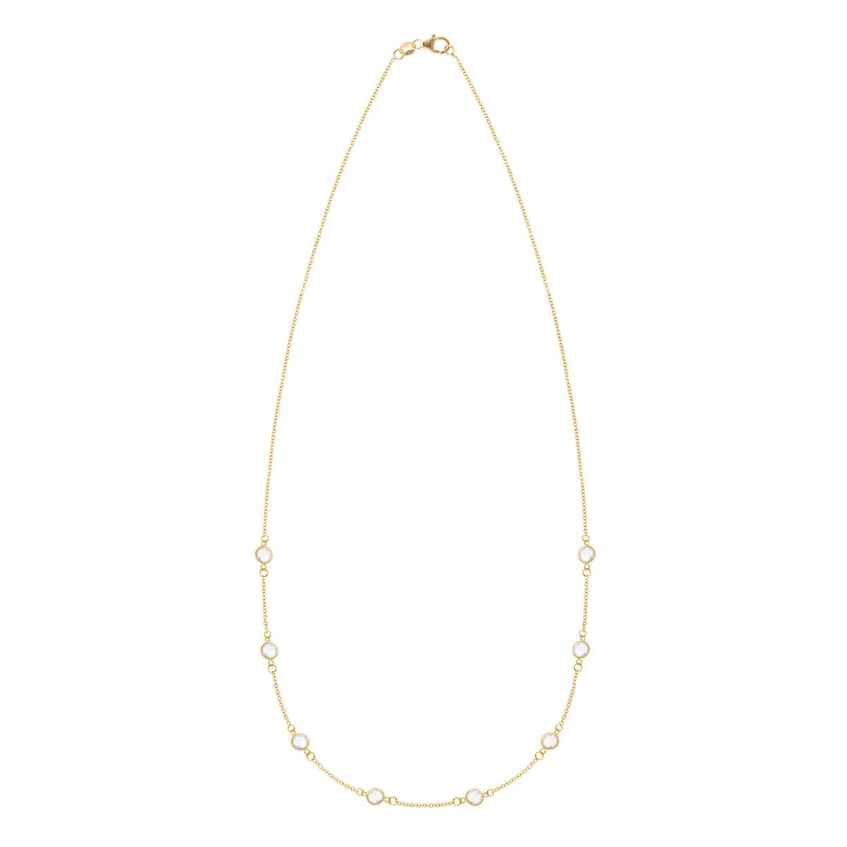 Petite 8 Birthstone Necklace in 14k Gold
