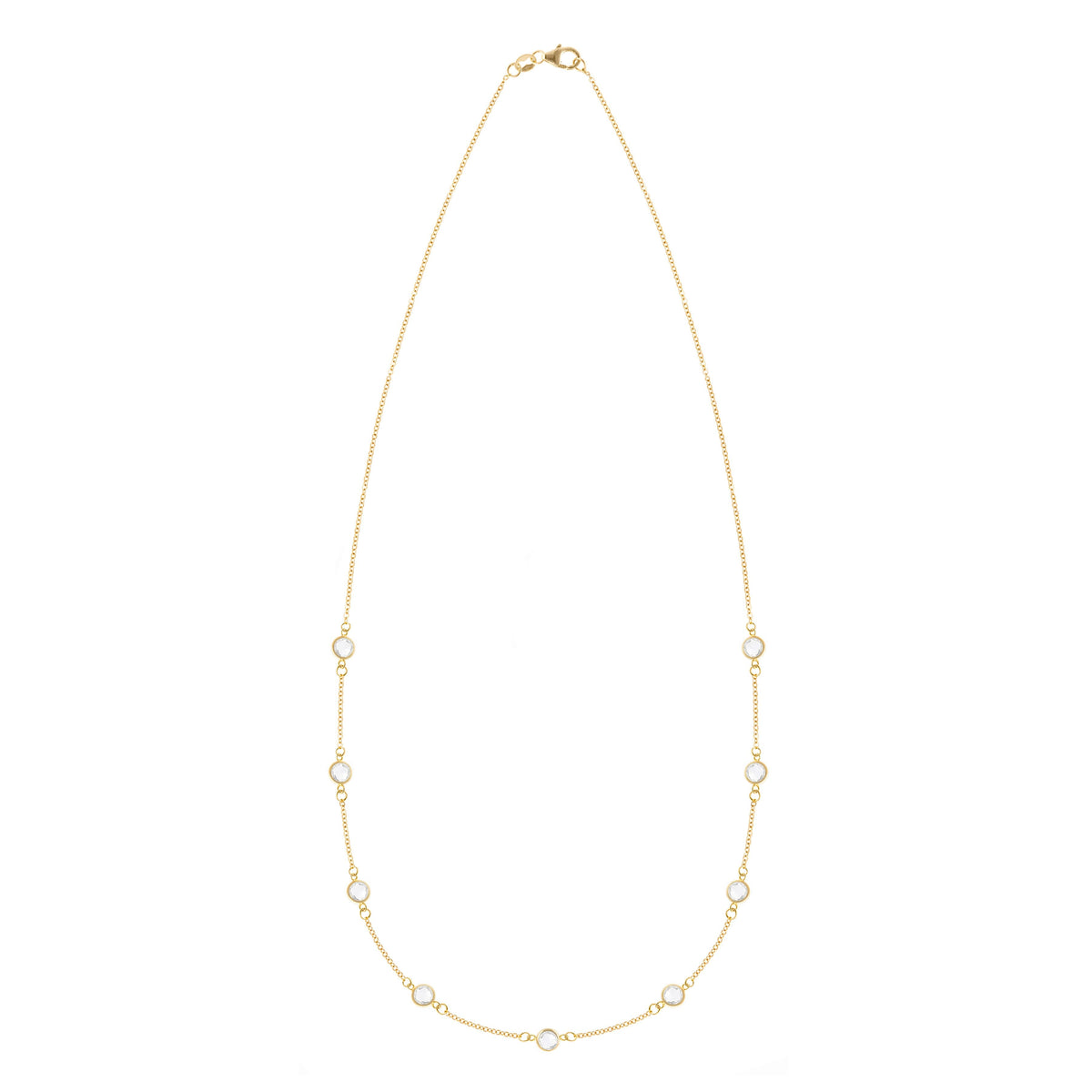 Petite 9 Birthstone Necklace in 14k Gold
