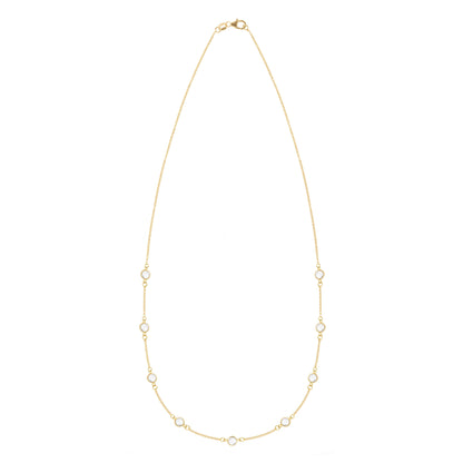 Petite 9 Birthstone Necklace in 14k Gold