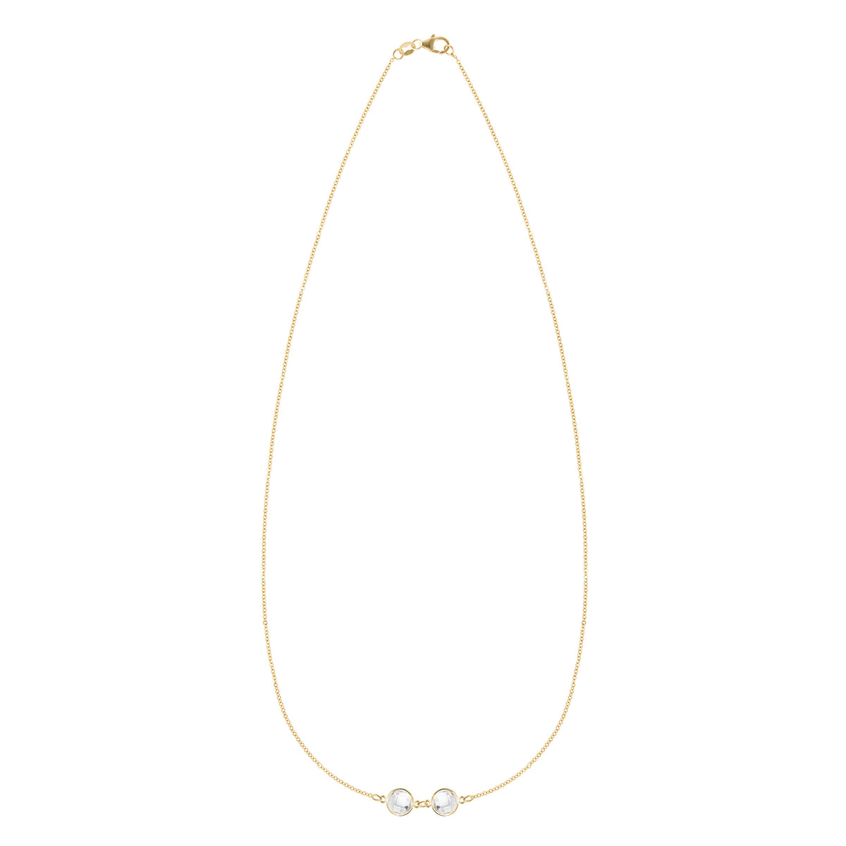 Grand 2 Connected Birthstone Necklace in 14k Gold