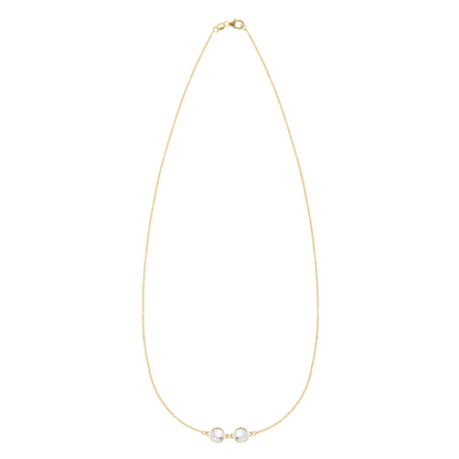 Grand 2 Connected Birthstone Necklace in 14k Gold