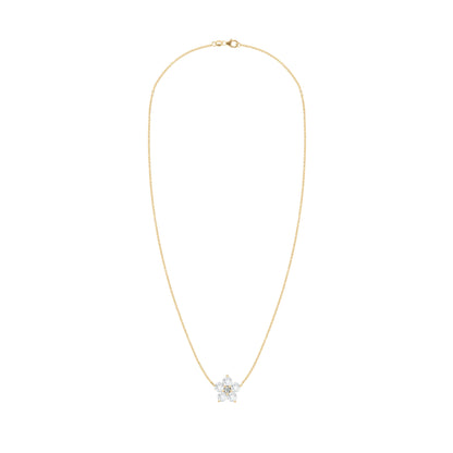 Greenwich Flower Birthstone & Diamond Necklace in 14k Gold