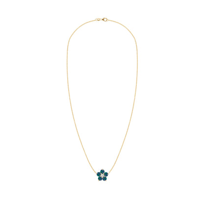 Greenwich Flower Alexandrite & Diamond Necklace in 14k Gold (June)