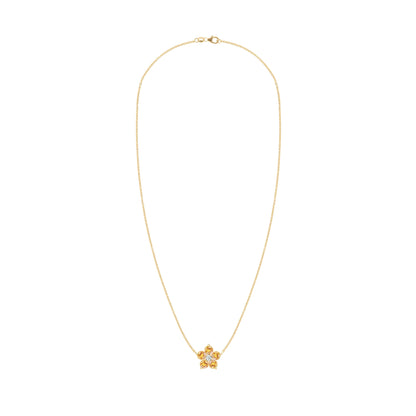 Greenwich Flower Citrine & Diamond Necklace in 14k Gold (November)
