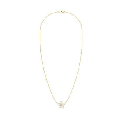 Greenwich Flower Opal & Diamond Necklace in 14k Gold (October)