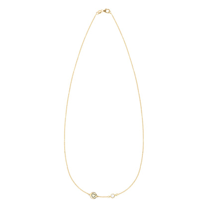 Heart Disc & Petite 1 Birthstone Necklace in 14k Gold