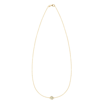 Heart Disc Necklace in 14k Gold