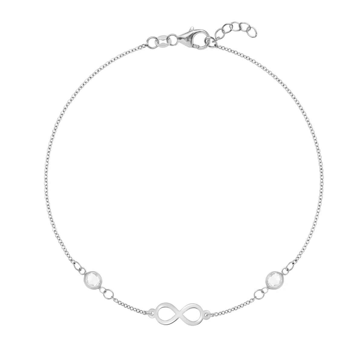 Infinity & Petite 2 Birthstone Bracelet in 14k Gold