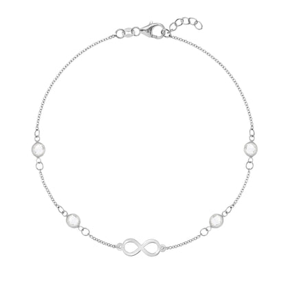 Infinity & Petite 4 Birthstone Bracelet in 14k Gold
