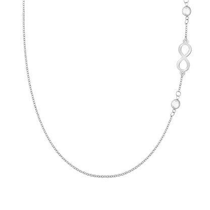 Infinity & Petite 2 Birthstone Necklace in 14k Gold