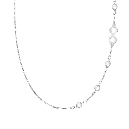 Infinity & Petite 4 Birthstone Necklace in 14k Gold