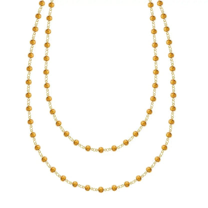 Newport Citrine Long Necklace in 14k Gold (November)