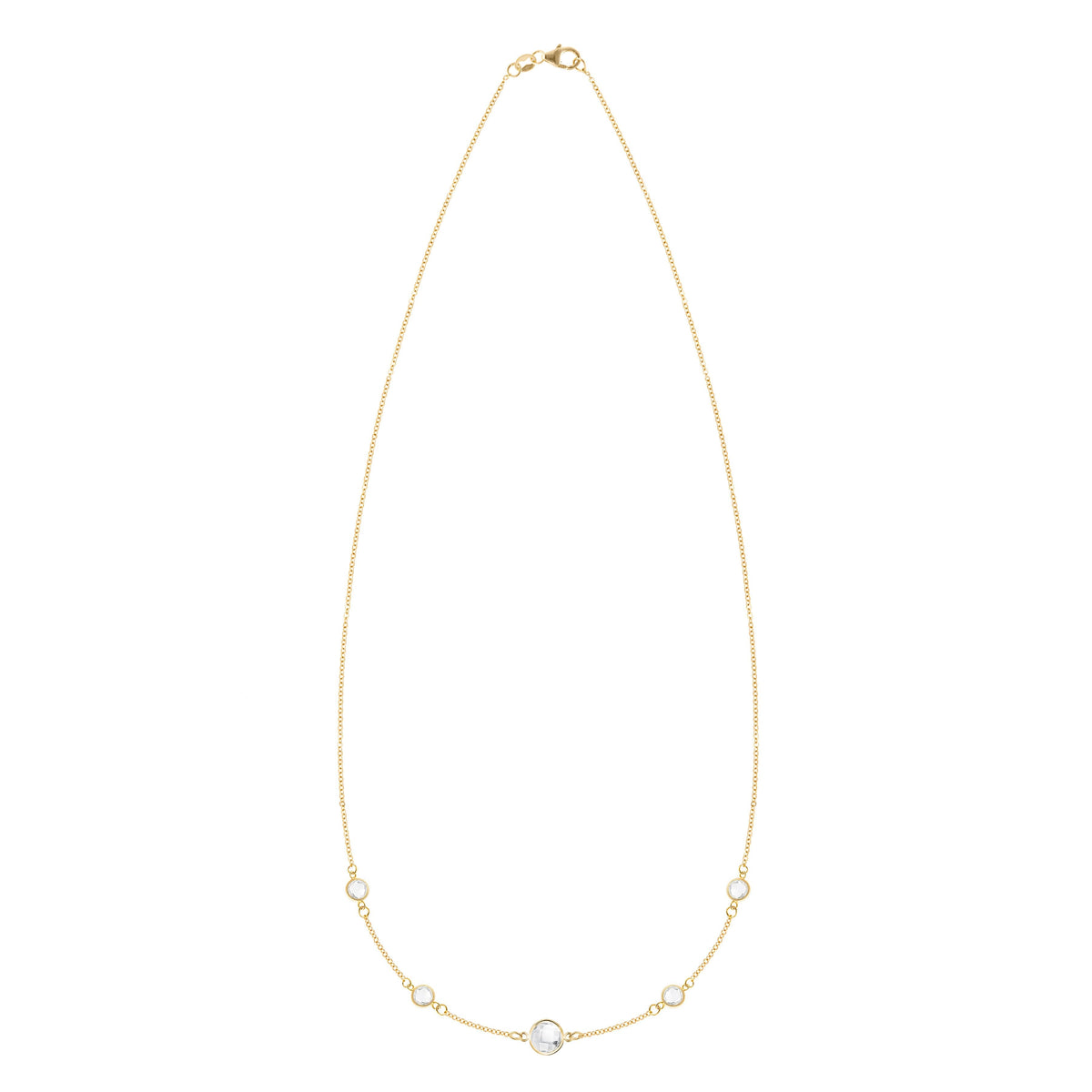 1 Grand & 4 Petite Birthstone Necklace in 14k Gold